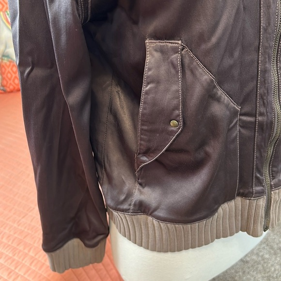 Joe’s Jeans Vintage Y2K Satin Aviation Bomber Brown Jacket size Large - Picture 3 of 16